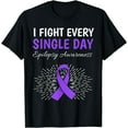 thumbnail image 1 of Fight Every Day Epilepsy Awareness Purple Ribbon Gift T-Shirt, 1 of 4