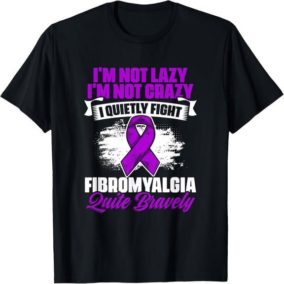 Fight Fibromyalgia Awareness T-Shirt - 100% Cotton, Short Sleeve, Crew Neck - Supportive & Comfortable for Motorcycle Riders