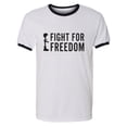 thumbnail image 1 of Fight For Freedom Adult Short Sleeve Ringer T-shirt, 1 of 3