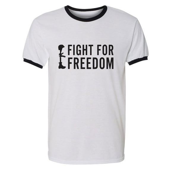 Fight For Freedom Adult Short Sleeve Ringer T-shirt
