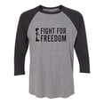 thumbnail image 1 of Fight For Freedom Unisex 3/4 Sleeve Baseball Raglan Tee, 1 of 2