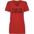 thumbnail image 1 of Fight For Freedom Womens V-Neck T-Shirt, 1 of 2