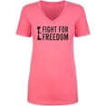 thumbnail image 1 of Fight For Freedom Womens V-Neck T-Shirt, 1 of 2