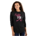 thumbnail image 1 of Fight For It Breast Cancer Aware Pink Women's Long Sleeve T Shirt Brisco Brands S, 1 of 6
