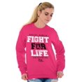 thumbnail image 1 of Fight For Life Breast Cancer Aware Women Plus Size Crewneck Sweatshirt Brisco Brands 4X, 1 of 5
