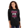 thumbnail image 1 of Fight For Life Breast Cancer Aware Women's Long Sleeve T Shirt Brisco Brands L, 1 of 6