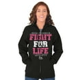 thumbnail image 1 of Fight For Life Breast Cancer Aware Zip Hoodie Sweatshirt Women Brisco Brands L, 1 of 2