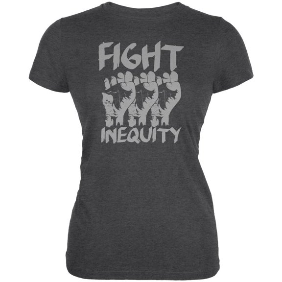 Fight Inequity Raised Fists Juniors Soft T Shirt Deep Heather SM