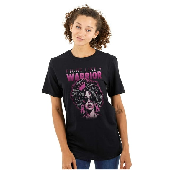 Fight Like A Warrior Black Afro Women's Plus Size Graphic Tee Brisco Brands 3X