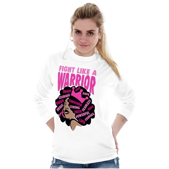 Fight Like A Warrior Black Woman Women's Long Sleeve T Shirt Brisco Brands S