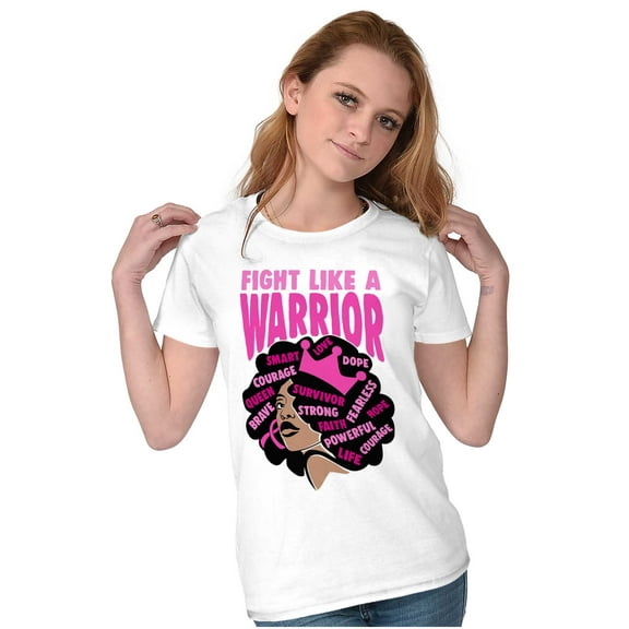 Fight Like A Warrior Black Woman Womens Slim Fit Graphic Tee Brisco Brands S