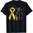 thumbnail image 1 of Fight Like Kid Gold Ribbon Childhood Cancer Awareness T-Shirt, 1 of 4