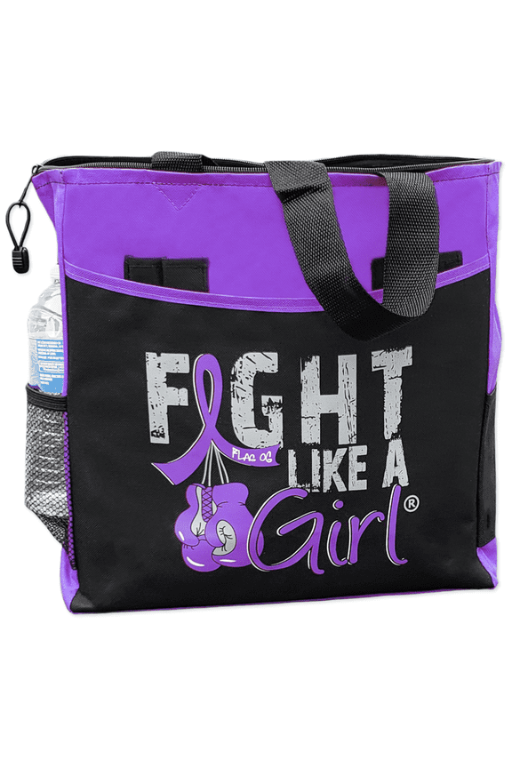Knockout Dakota 5-Pocket Tote Bag for Lupus, Pancreatic Cancer, Epilepsy Awareness - Purple