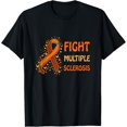 thumbnail image 1 of Fight Multiple Sclerosis T-Shirt MS Orange Awareness Ribbon & Butterfly Gifts mens t shirt，black，women，funny，misfits，men，journey，t-shirt, 1 of 4