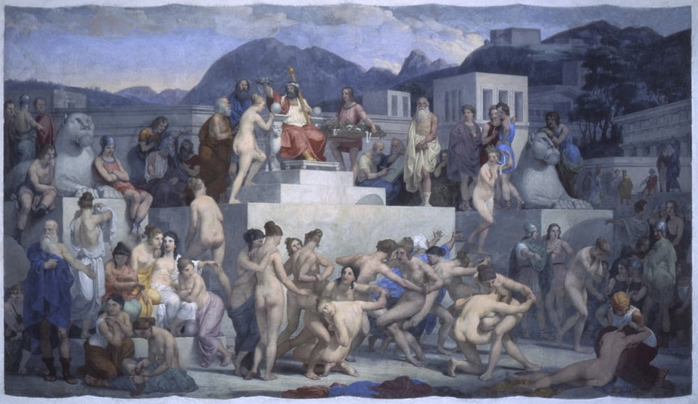 Fight Of The Spartan Women Canvas Art - (36 x 24)