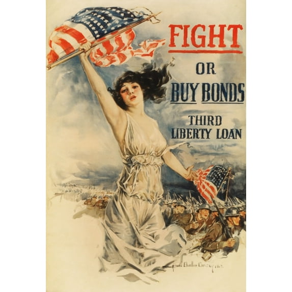 Fight Or Buy Bonds--Third Liberty Loan. American World War 1 Poster By Howard Chandler Christy 1917