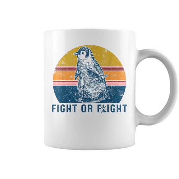 Fight Or Flight Penguin Pun Fight Or Flight Meme Coffee Mugs