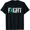 thumbnail image 1 of Fight Ovarian Cancer - Military Style Awareness Ribbon T-Shirt, 1 of 4