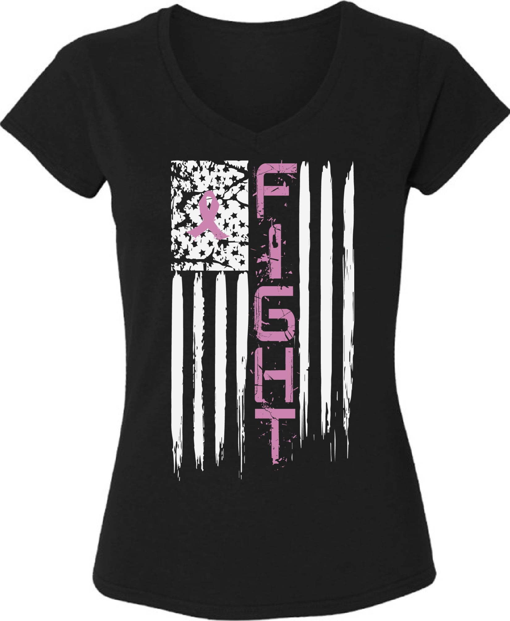 Fight Pink Flag Breast Cancer Awareness TShirt for Women Awareness ...