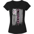 thumbnail image 1 of Fight Pink Flag Breast Cancer Awareness TShirt for Women Awareness Ladies V-Neck T-Shirt - S M L XL 2XL Graphic Tee - Pink Ribbon Women Gift Shirt, 1 of 2