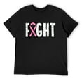 thumbnail image 1 of Fight Pink Ribbon Breast Cancer Awareness Men Kids Short Sleeve T-Shirt Black 3X-Large, 1 of 5
