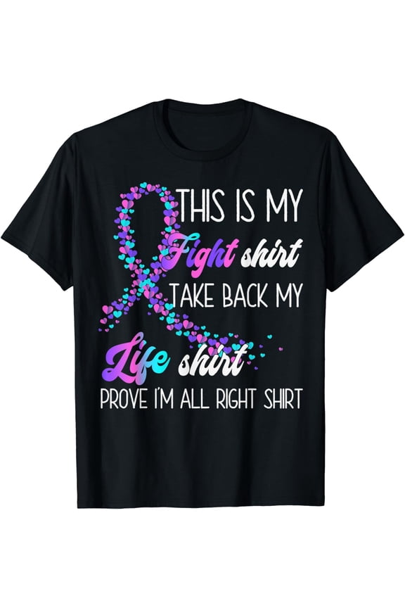 Fight Take Back Life Ribbon Thyroid Cancer Awareness Women T-Shirt