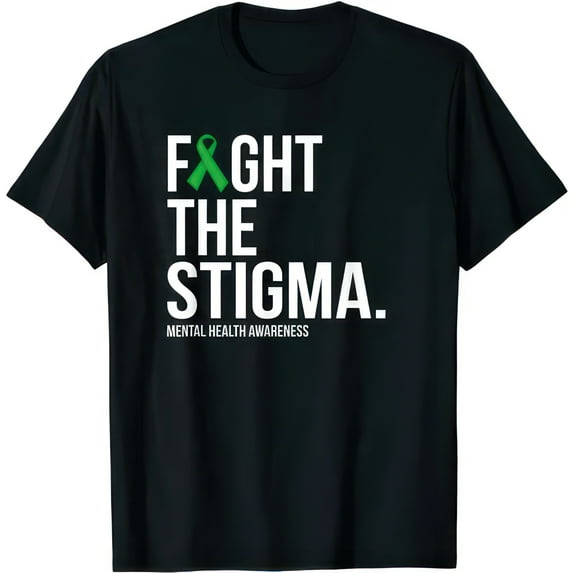 Fight The Stigma Green Ribbon Mental Health T-Shirt