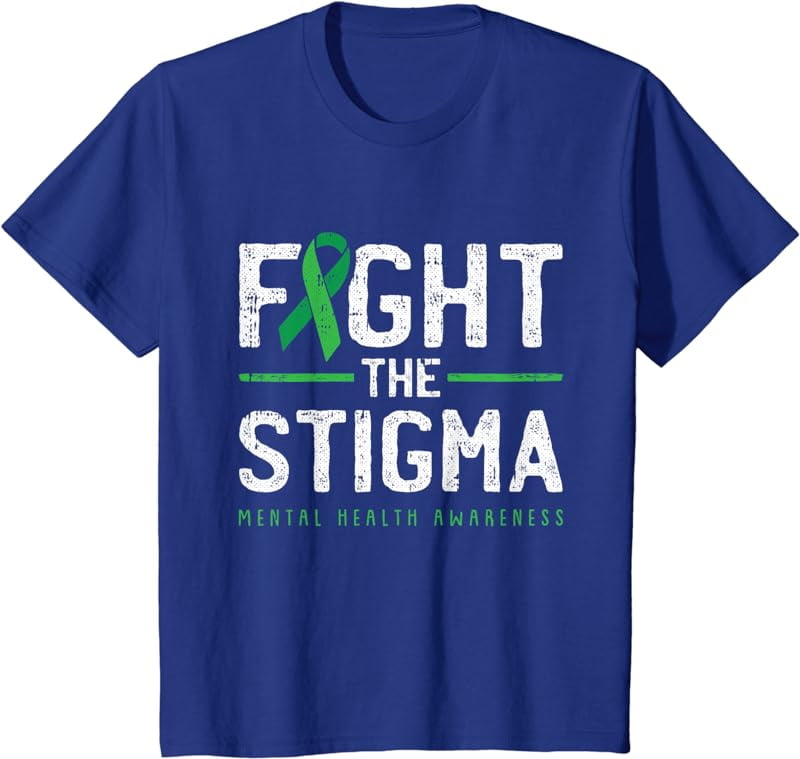 Fight The Stigma Mental Health Awareness Green Ribbon TShirt