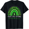 thumbnail image 1 of Fight The Stigma Mental Health Awareness Leopard Rainbow T-Shirt, 1 of 4
