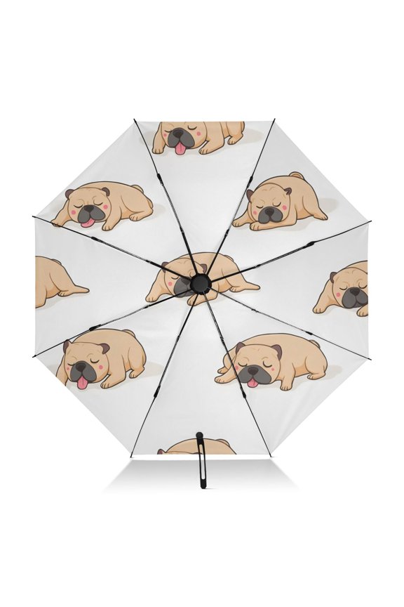 Fight To The Ground Pattern Umbrella Folding Sun Umbrella Travel Auto Open Close Large UV50+ 40in