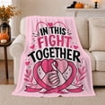 thumbnail image 1 of This Fight Together Awareness Theme, Cozy Typography Art Scene, Warm Flannel Blanket for Living Room and Reading Nook, Art Lovers Valentine's Day Gift, Artistic Home Decor, 1 of 9
