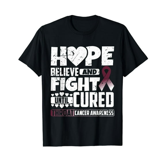 Fight Until Cured Throat Cancer Awareness T Shirt T-Shirt