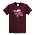 thumbnail image 1 of Fight for Life- Breast Cancer Awareness- Adult Short Sleeve T-shirt-maroon-xxxl, 1 of 4
