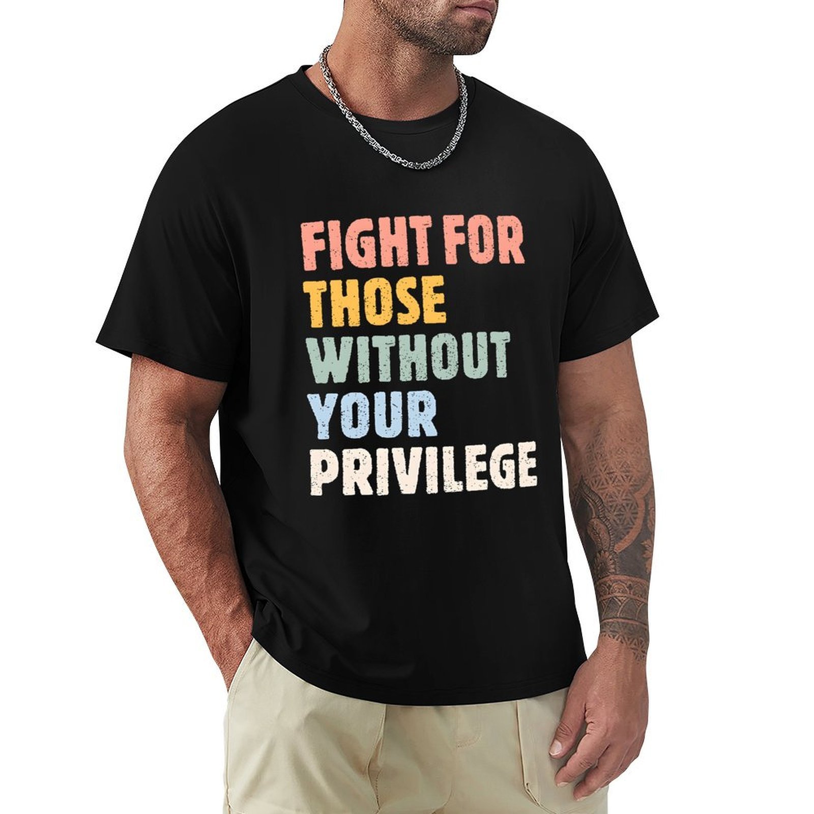 Fight for Those Without Your Privilege Suave Men's Cotton Short Sleeve ...