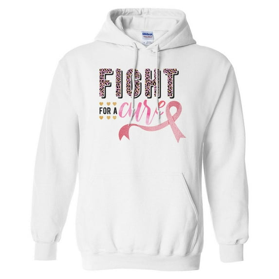 Fight for a Cure Hoodie Sweatshirt Unisex Large White