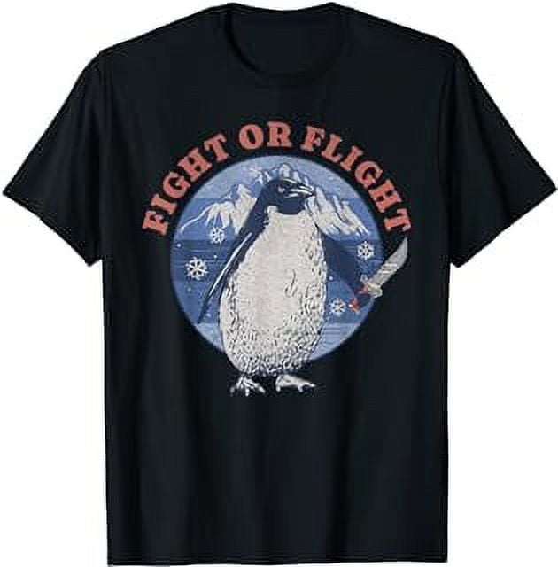 Fight or Flight Penguin Holding Knife Funny Meme T-Shirt - Walmart.com