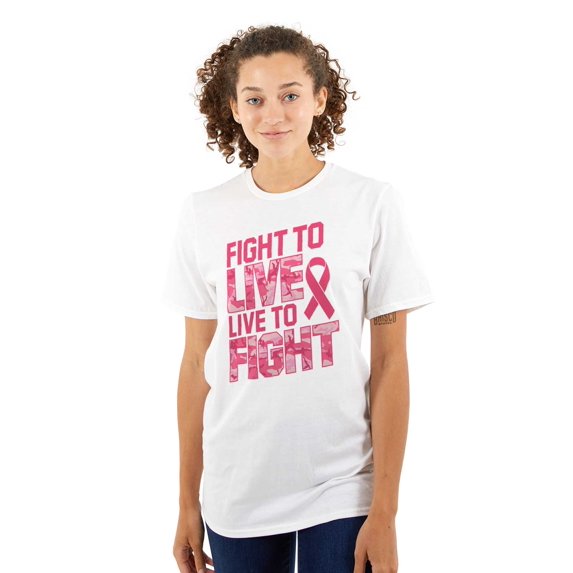 Fight to Live Breast Cancer Women's Graphic T Shirt Tees Brisco Brands X