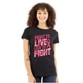 thumbnail image 1 of Fight to Live Breast Cancer Womens Slim Fit Graphic Tee Brisco Brands S, 1 of 5