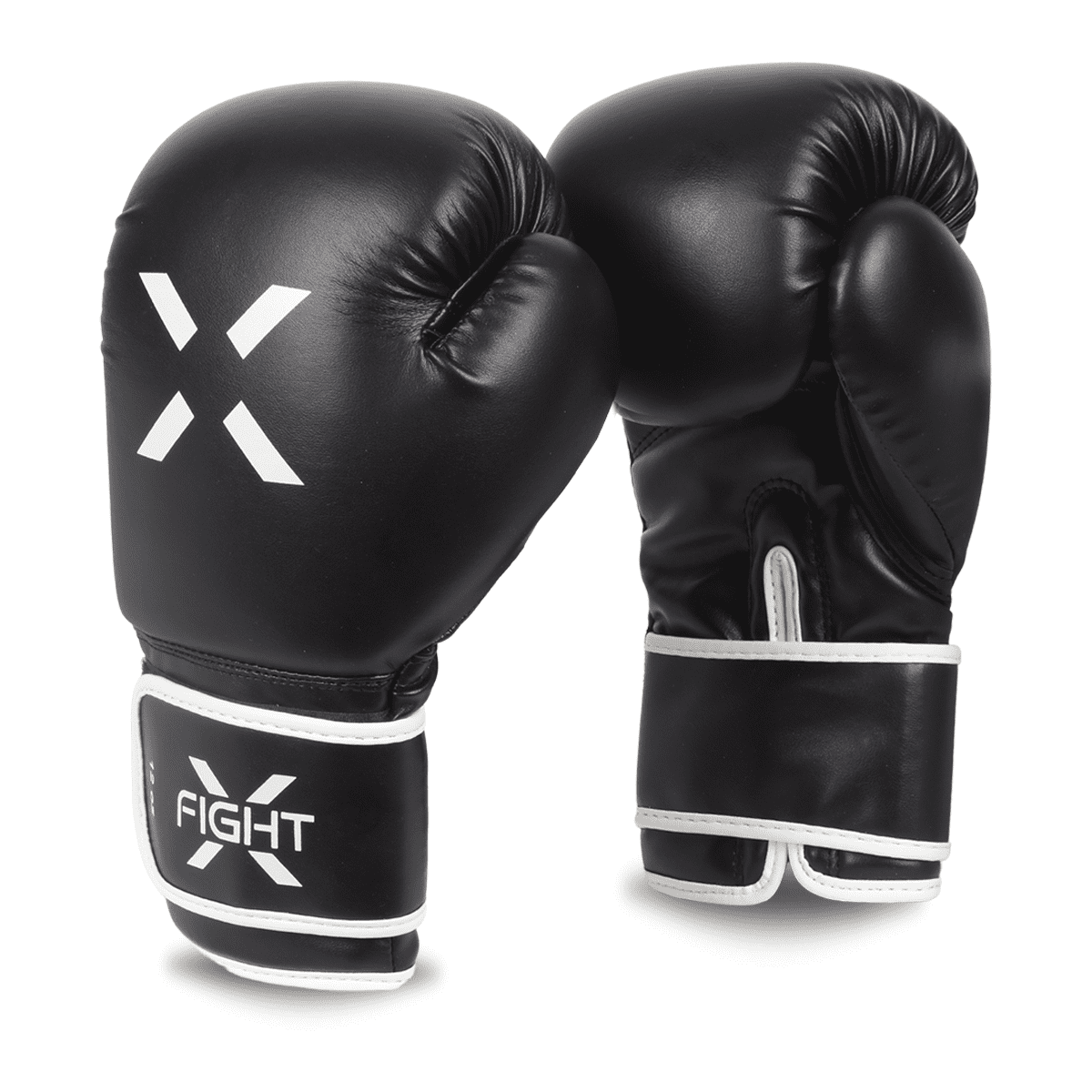 FightX Boxing Gloves for Men & Women MMA Mauy Thai Kickboxing Bag Punching Gloves (Black/White, 16oz)