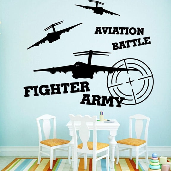 Fighter Army Self Adhesive Vinyl Waterproof Wall Art Decals Rooms Decoration Art Decor Wallpaper 30x36cm