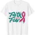 thumbnail image 1 of Fighter, Faith Over Fear, Fight Breast Cancer Awareness T-Shirt Tops Tee, 1 of 4