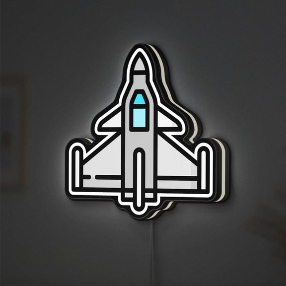 Fighter Jet 3D Novelty Light Box, Aviation Decor for Plane Enthusiasts and Transportation-Themed Rooms (Width 8 inch, 20cm)