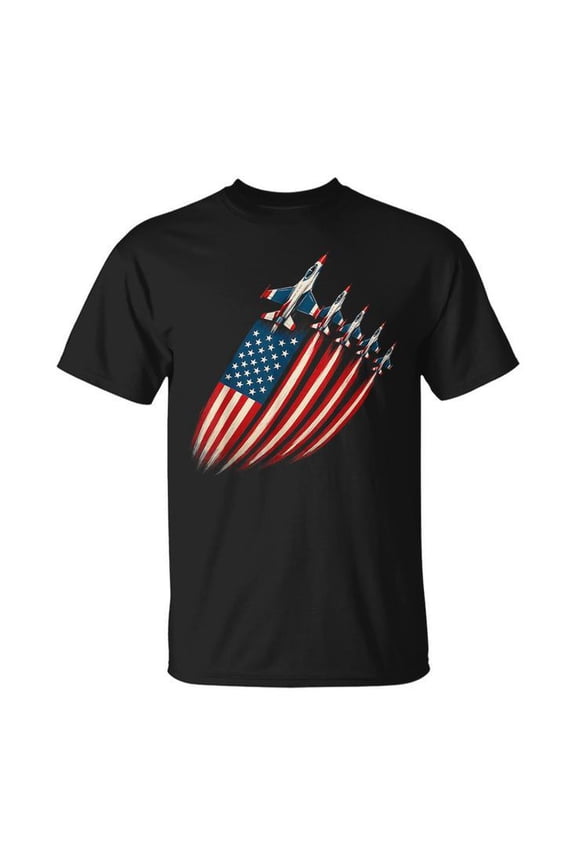 Fighter Jet Airplane Usa Flag 4Th Of July T-Shirt