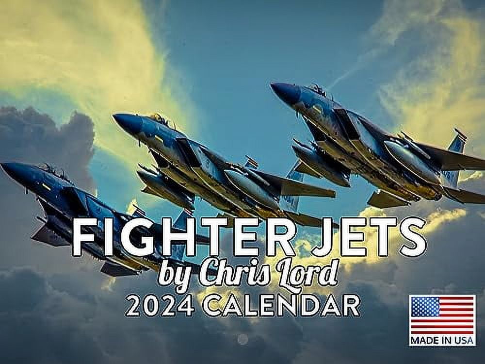 Fighter Jet Calendar 2024 Airplane Wall Calander Monthly 12 Month