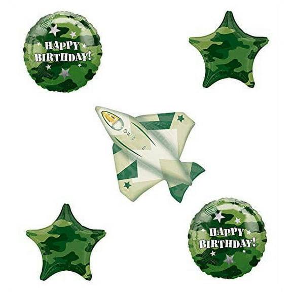 Fighter Jet Camouflage Party Supplies Birthday Balloon Bouquet Decorations