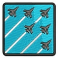 thumbnail image 1 of Fighter Jet Formation Applique Multi-Color Embroidered Hook & Loop Patch - 2.0 Inch Mini, 1 of 5