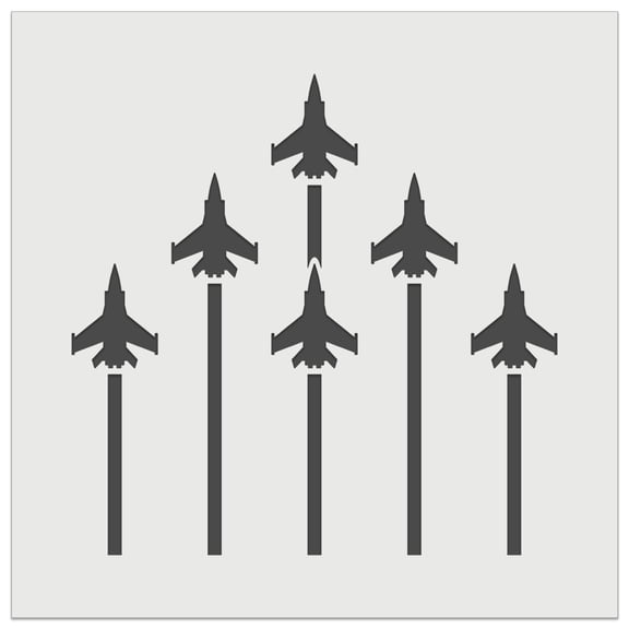 Fighter Jet Formation DIY Cookie Wall Craft Stencil - 3.5 Inch