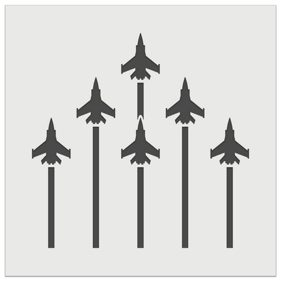 Fighter Jet Formation DIY Cookie Wall Craft Stencil - 9.0 Inch