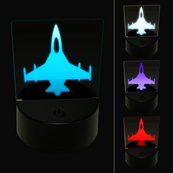 Fighter Jet Military Airplane LED Night Light Sign 3D Illusion Desk Nightstand Lamp