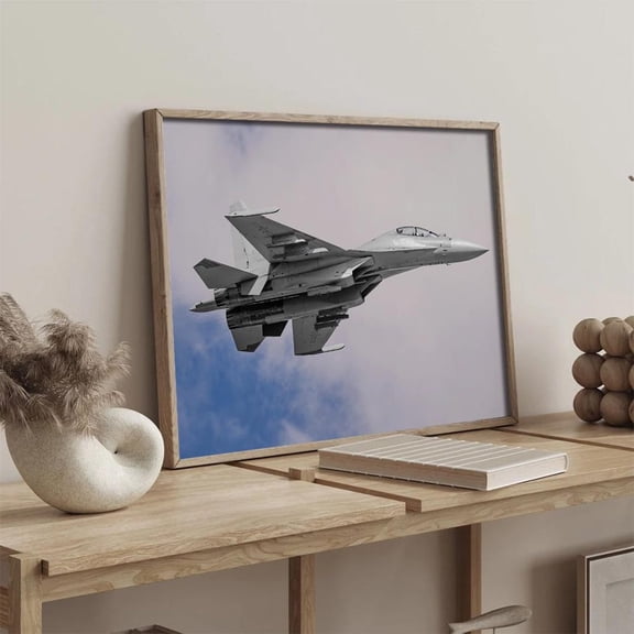 Fighter Jet Wall Art Modern Military Aircraft Decor UNFRAMED Poster, Wall Art for Decor, Present, 16x24